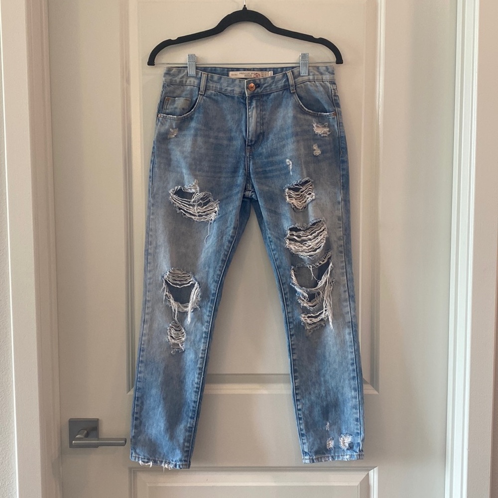 Zara Women’s Trafaluc LightWash Straight Ripped Jeans